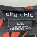 City Chic  Floral Print Mini Wrap Dress Long Sleeve Black Orange Womens S / 16 Photo 5