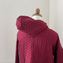 Suzanne Betro  Sweatshirt Womens Size Small Red Quilted Hoodie Oversized Pockets Photo 5