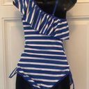 Beachsissi NWT  blue and white striped one piece swimsuit - small Photo 2