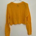 Divided  H&M Solid Mustard Golden Open Weave Semi Sheer Crew Neck Sweater Small S Photo 8