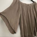 Lavender Brown  Off Shoulder Blouse Top Brown Taupe XS Photo 2