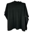 Moda Le  Women's Black Pleated Cowl Neck Poncho Size One Size Photo 2