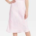 A New Day  Women's High-Rise Pink Midi Slip A-Line Skirt Photo 0