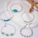 Daisy 5 Piece Turquoise and Silver Bracelet Set Photo 3