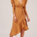 C/MEO COLLECTIVE  ADVANCE LONG SLEEVE WRAP DRESS IN MUSTARD Photo 0