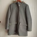 J.Crew  Mercantile Vail Faux Fur Gray Wool Parka Coat sz 6 Photo 3