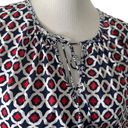 Tommy Bahama  Flare Bell Sleeve Blouse Lightweight‎ Tassel Geo Print Women Size S Photo 4