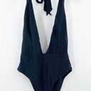 Kendall + Kylie  Swimsuit One Piece Plunge Black Sexy Beach Swim Tie NWT Medium Photo 2