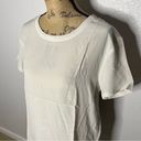 Chaser NWT  Size M Bone White Silk Crewneck Open Back Strappy Short Sleeve Top Photo 1