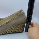 Ralph Lauren  Tan Cambree Tassel Bow Braided Woven Gold Heel Wedge  Womens Sz 8 Photo 1