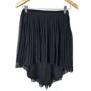 American Eagle  Womens Skirt Size 0 Black Pleated Lined Short Front Long Back Photo 0
