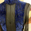 Glitz Vintage 80s 90s  Dress Long Sleeve Sheer Velvet Size Small. Photo 4