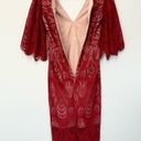 Dress the Population Red Mia Angel Sleeve Lace Sheath Midi Dress NWOT Photo 2