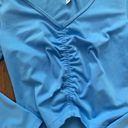 All In Motion Womens Vibrant Blue Flex ruched Crop Long Sleeve top Photo 4