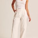 Abercrombie & Fitch Abercrombie Linen-Blend Tailored Wide Leg Pant in White Photo 2