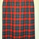 Pendleton  Women's 100% Virgin Wool Tartan Red Plaid Midi Skirt Size 14 Petite Photo 0