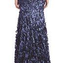 Petal Theia Slate Blue  Appliqué boat neck Long sleeve floor Length Formal gown 6 Photo 5