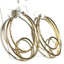 Style & Co NEW Style Co HOOP EARRINGS 1.75” Gold 3 Circle Double Twisted Dangle Drop NWT Photo 2