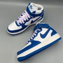 Nike Women Air Force 1 ‘07 Mid White/Sail/Doll/Military Blue. Size 7.5 Photo 3