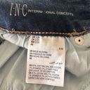 INC  SZ 2/26 Boyfriend Cuffed Jeans Mid-Rise Stretch Distressed Patches Blue New Photo 8