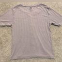 RVCA Women’s  Purple Ribbed Button Up Top Shirt Size L Photo 1