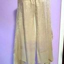 Pashmina  Scarf Silk Blend Beige Paisley Fringe Wrap Shawl Large Photo 0