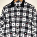 Dress Barn  winter snowman plaid checkered button down long sleeve top size Large Photo 1