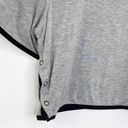 Kith  Grey Black Short Sleeve Side Button Snap Crop Top Women's Size Small S Photo 1