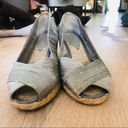 Ralph Lauren  Silver Espadrille Peep Toe Wedges 9 Photo 5