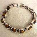 Sterling Silver TAXCO  Tigers Eye Link Bracelet Photo 0