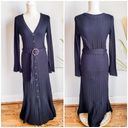 Anthropologie , New, Elsa Black Ribbed Knit Button Front Maxi Dress Size Small Photo 2