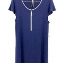 Kensie New  Womens Zip-Detail T-Shirt Dress Navy‎ Blue Large Cap Sleeve Casual Photo 0