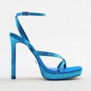 ZARA NWT  RHINESTONE HIGH HEEL SANDALS Gladiator Leather Photo 4