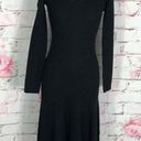 Jason Wu  Grey long sleeve black wool midi dress Photo 5