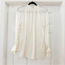 Club Monaco Shirred Tie Detail Blouson Top White Silk sz small Photo 9