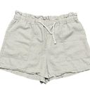 Laundry by Shelli Segal Laundry Safari Beige Beach  Linen Drawstring Shorts Paper bag Waist High Rise XL Photo 2