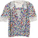 Oscar de la Renta Vintage Miss O by  Floral Short Sleeve Top Multi-Color Size XL Photo 0