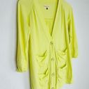 Rebecca Taylor  Lemon Yellow Cotton Cardigan Sweater Jacket Top Size S Photo 2