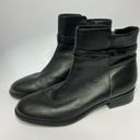 Talbots  Tish Wrap Tie Pebbled leather ankle boots black leather size 10 Photo 3