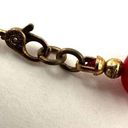 Monet  vintage  Red beaded and gold tone beaded necklace Photo 6