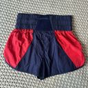 Free People Movement  The Way Home High Waisted Athletic Navy Red Shorts Large Photo 5