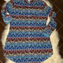 Panhandle Rough Stock western print pearl snap dress sz Large Blue Photo 2