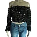 Honey Punch  metallic star print off shoulder crop top Photo 1