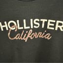 Hollister  California Black Crew Neck Long Sleeve Cropped Sweatshirt Womens Large Photo 4