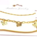 New Women’s Set of 3 gold butterfly charm choker necklace set Photo 0