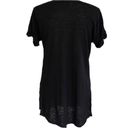 Rebecca Minkoff  “Love Me” black slub, burn-out linen t-shirt. Size XS. EUC Photo 5