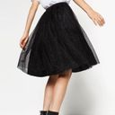 ZARA Glitter Polka Dot Tulle Knee Length Skirt Black Gold Size Small 7736/420 Photo 3