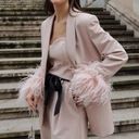 ZARA STRAIGHT BLAZER WITH FEATHERS JACKET BEIGE PINK. Size medium Photo 6