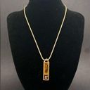 Givenchy Vintage 1977  G Logo Gold Plated Rope Necklace Gold bar design Signed Photo 0