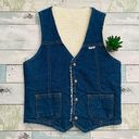 Vintage 70s Nelson Denim Sherpa Lined Vest Blue Photo 0